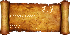 Bocsan Fodor névjegykártya
